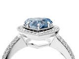 White gold Fancy Blue Heart  Cut Halo Diamond Pave Band with Four-Prong Setting_41