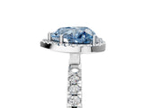 White gold Fancy Blue Heart Cut Halo Diamond Pave Band with Prong Setting_5