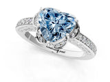White gold Fancy Blue Heart  Cut Halo Diamond Ring with Channel Set Band and Four-Prong Setting_33