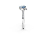 White gold Fancy Blue Heart  Cut Halo Diamond Ring with Channel Set Band and Four-Prong Setting_34
