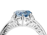 White gold Fancy Blue Heart  Cut Halo Diamond Ring with Channel Set Band and Four-Prong Setting_36
