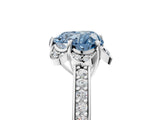 White gold Fancy Blue Heart  Cut Halo Diamond Ring with Channel Set Band and Four-Prong Setting_37