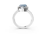 White gold Fancy Blue Heart  Cut Halo Diamond Ring with Pave Band and Four-Prong Setting_27