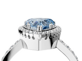 White gold Fancy Blue Heart  Cut Halo Diamond Ring with Pave Band and Four-Prong Setting_28