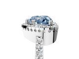 White gold Fancy Blue Heart  Cut Halo Diamond Ring with Pave Band and Four-Prong Setting_29