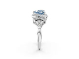 White gold Fancy Blue Heart Cut Halo Diamond Split Shank Engagement Ring with Four-Prong Setting_2
