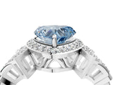White gold Fancy Blue Heart Cut Halo Diamond Split Shank Engagement Ring with Four-Prong Setting_4