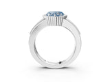 White gold Fancy Blue Heart  Cut Halo Pave Band Four-Prong Ring_52