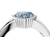 White gold Fancy Blue Heart  Cut Halo Pave Band Four-Prong Ring_53