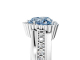 White gold Fancy Blue Heart  Cut Halo Pave Band Four-Prong Ring_53