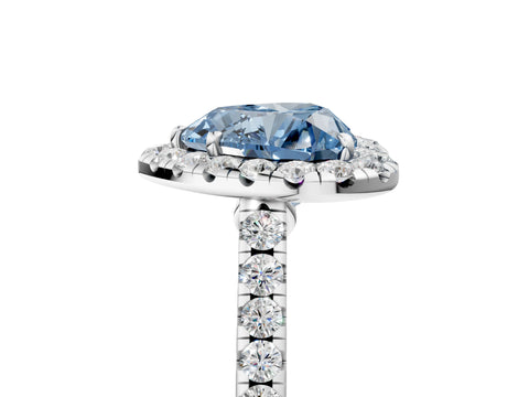 White gold Fancy Blue Heart Cut Halo Pave Diamond Engagement Ring with Four-Prong Setting_5