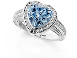 White gold Fancy Blue Heart  Cut Halo Pave Split Shank Prong Setting Ring_33