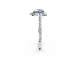 White gold Fancy Blue Heart  Cut Halo Pave Split Shank Prong Setting Ring_34