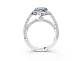 White gold Fancy Blue Heart  Cut Halo Pave Split Shank Prong Setting Ring_35