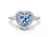 White gold Fancy Blue Heart Cut Halo Round Diamond Pavé Band with Four-Prong Setting_27