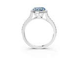 White gold Fancy Blue Heart Cut Halo Round Diamond Pavé Band with Four-Prong Setting_42
