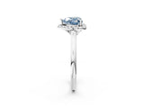 White gold Fancy Blue Heart Cut Halo Round Diamond Solitaire Engagement Ring with Pave Band and Four-Prong Setting_26