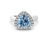 White gold Fancy Blue Heart  Cut Halo Solitaire Engagement Ring with Square Band and Four-Prong Setting_12