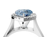 White gold Fancy Blue Heart  Cut Halo Solitaire Engagement Ring with Square Band and Four-Prong Setting_16