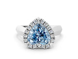 White gold Fancy Blue Heart  Cut Halo Solitaire Engagement Ring with Square Band and Four-Prong Setting_191