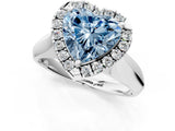 White gold Fancy Blue Heart  Cut Halo Solitaire Engagement Ring with Square Band and Four-Prong Setting_79