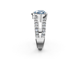 White gold Fancy Blue Heart  Cut Halo Split Shank Diamond Ring with Four-Prong Setting_47