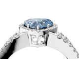 White gold Fancy Blue Heart  Cut Halo Split Shank Diamond Ring with Four-Prong Setting_49