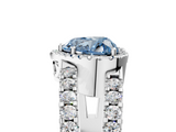 White gold Fancy Blue Heart  Cut Halo Split Shank Diamond Ring with Four-Prong Setting_50