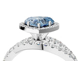 White gold Fancy Blue Heart  Cut Halo Split Shank Prong Setting Ring_30