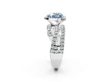 White gold Fancy Blue Heart  Cut Halo Split Shank Prong Setting Ring_40