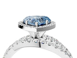 White gold Fancy Blue Heart  Cut Halo Split Shank Prong Setting Ring_42