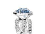 White gold Fancy Blue Heart  Cut Halo Split Shank Prong Setting Ring_43