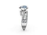 White gold Fancy Blue Heart  Cut Halo Split Shank Prong Setting Ring_63