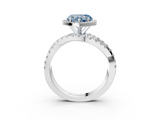 White gold Fancy Blue Heart  Cut Halo Split Shank Prong Setting Ring_64