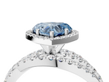 White gold Fancy Blue Heart  Cut Halo Split Shank Prong Setting Ring_65