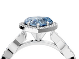 White gold Fancy Blue Heart  Cut Halo Twisted Band Four-Prong Ring_24
