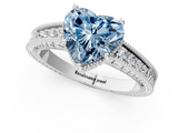 White gold Fancy Blue Heart  Cut Milgrain Channel Set Engagement Ring with Solitaire Prong Setting_63