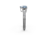 White gold Fancy Blue Heart  Cut Milgrain Channel Set Engagement Ring with Solitaire Prong Setting_64