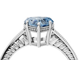 White gold Fancy Blue Heart  Cut Milgrain Channel Set Engagement Ring with Solitaire Prong Setting_66