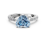 White gold Fancy Blue Heart  Cut Pavé Band Solitaire Ring with Four-Prong Setting_41