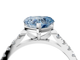 White gold Fancy Blue Heart  Cut Pavé Band Solitaire Ring with Four-Prong Setting_45