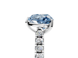 White gold Fancy Blue Heart  Cut Pavé Band Solitaire Ring with Four-Prong Setting_47