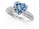 White gold Fancy Blue Heart  Cut Pave Diamond Engagement Ring with Channel Set Band and Four-Prong Setting_21