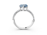 White gold Fancy Blue Heart  Cut Pave Diamond Engagement Ring with Channel Set Band and Four-Prong Setting_23