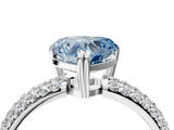 White gold Fancy Blue Heart  Cut Pave Diamond Engagement Ring with Channel Set Band and Four-Prong Setting_24