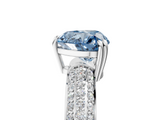 White gold Fancy Blue Heart  Cut Pave Diamond Engagement Ring with Channel Set Band and Four-Prong Setting_25