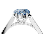 White gold Fancy Blue Heart Cut Solitaire Cathedral Diamond Engagement Ring with Channel-Set Band and Four-Prong Setting_19