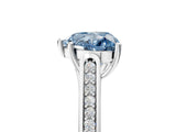 White gold Fancy Blue Heart Cut Solitaire Cathedral Diamond Engagement Ring with Channel-Set Band and Four-Prong Setting_20