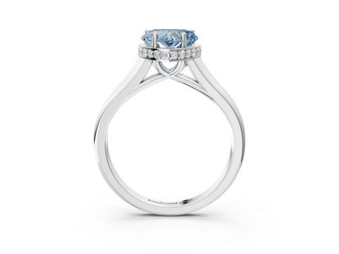 White gold Fancy Blue Heart Cut Solitaire Diamond Engagement Ring with Four-Prong Setting and Tapered Band_15
