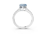 White gold Fancy Blue Heart Cut Solitaire Diamond Engagement Ring with Pavé Band and Six-Prong Setting_27